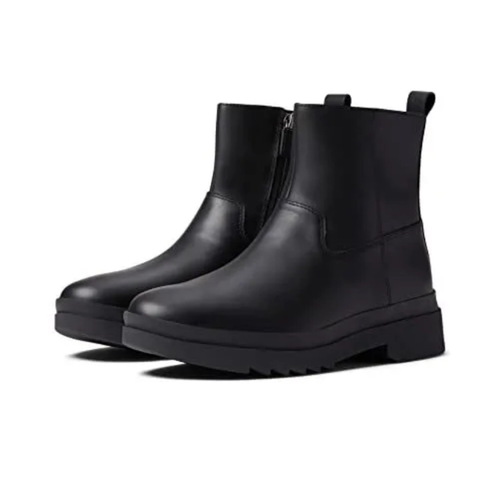 Eileen Fisher Floyd Black Leather Water Resistant Bootie